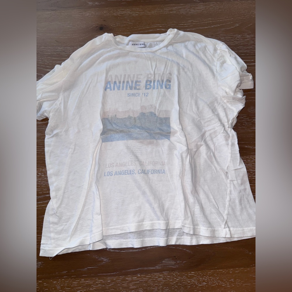 Anine Bing White Graphic Tee